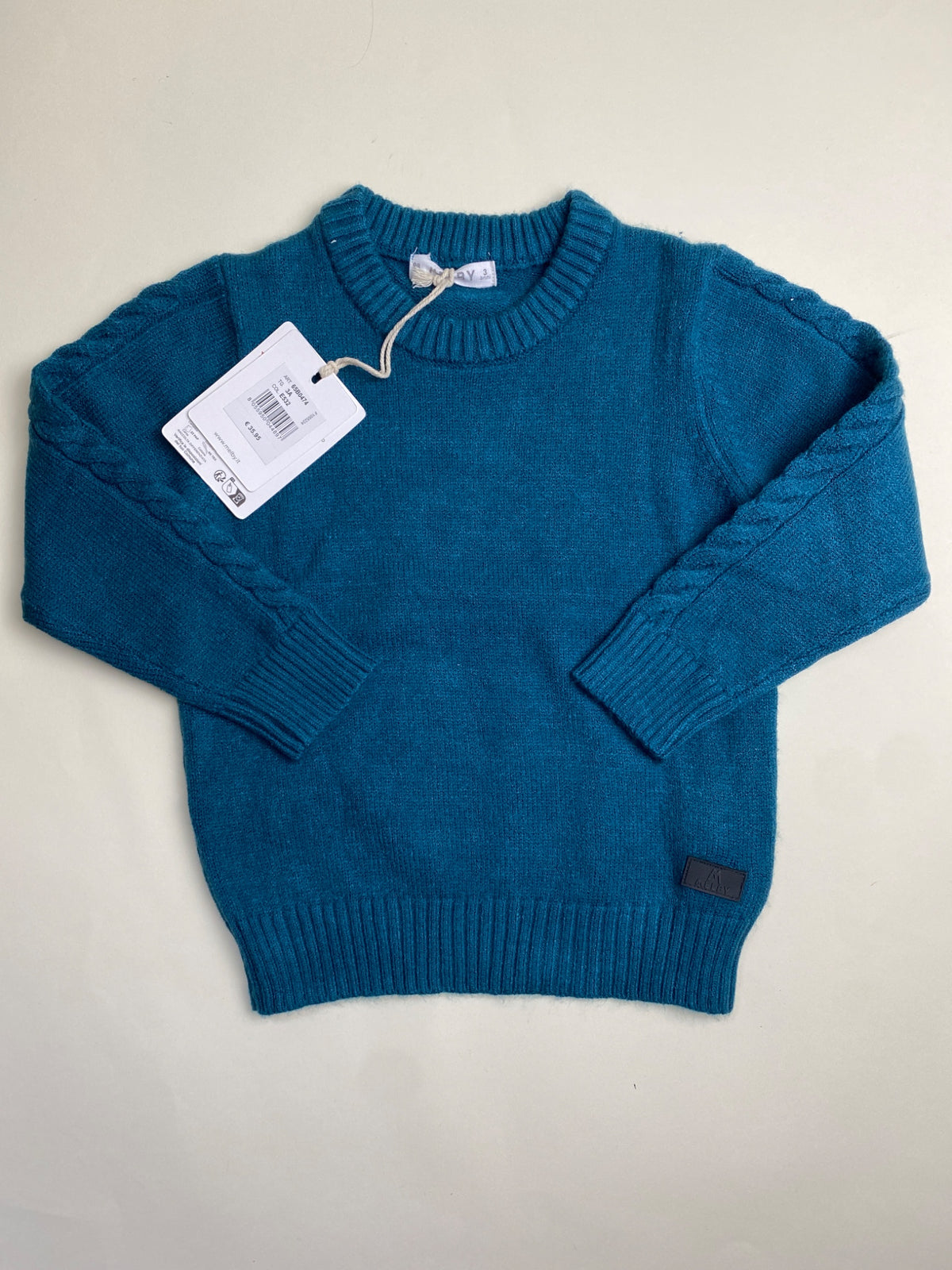 Maglione Blu Petrolio con Treccia