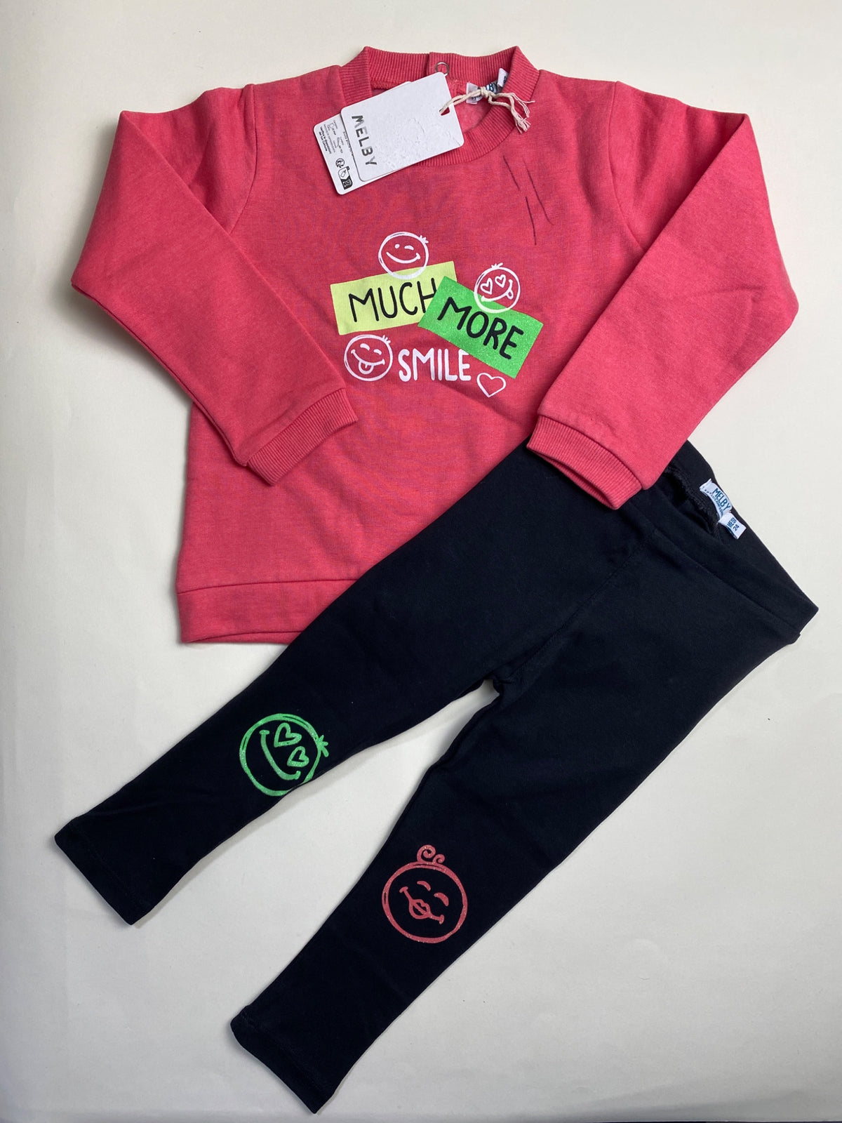 Completo Bambina Felpa e Leggings - segno di penna (lavabile)