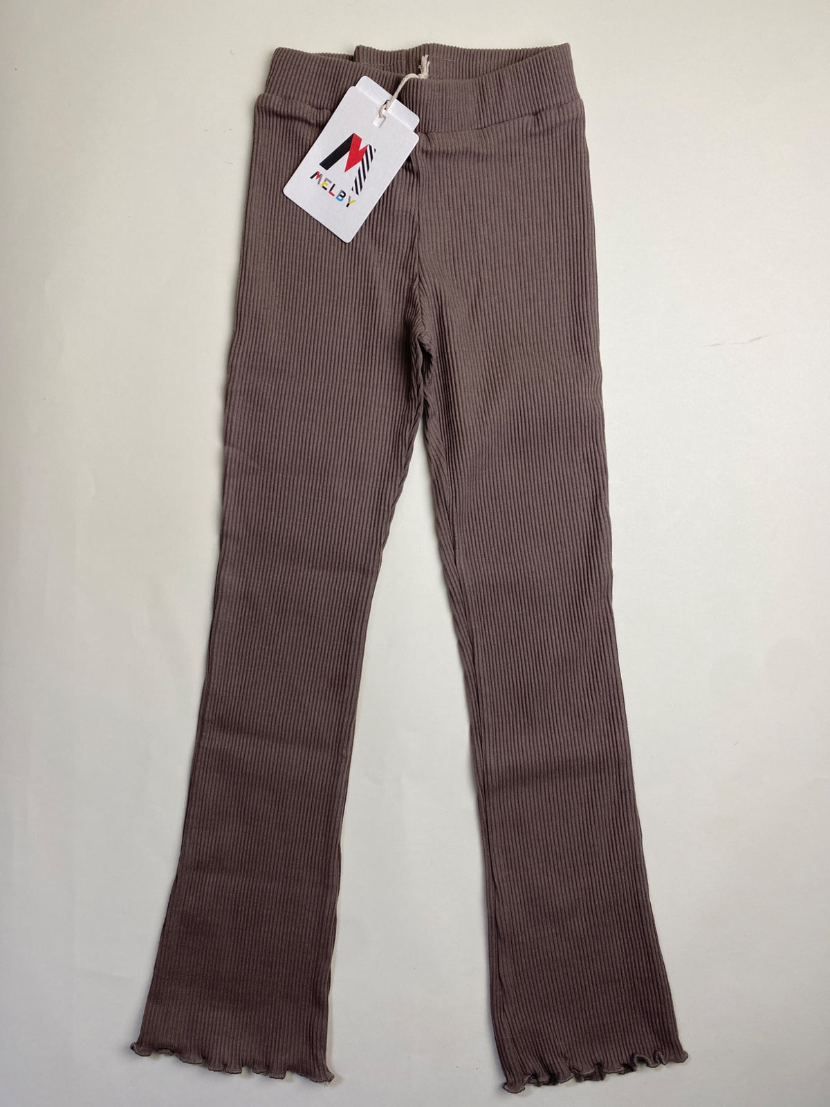 Leggings a Costine Marroni con Fondo a Campana Melby