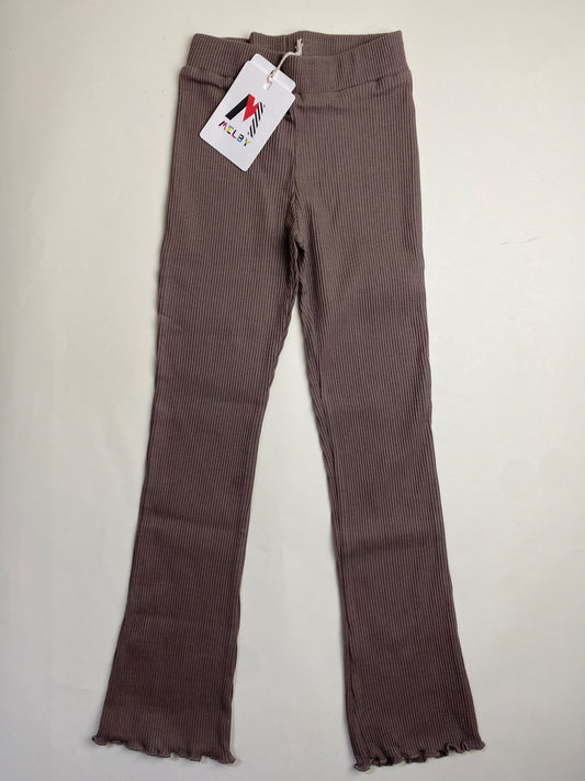 Leggings a Costine Marroni con Fondo a Campana Melby