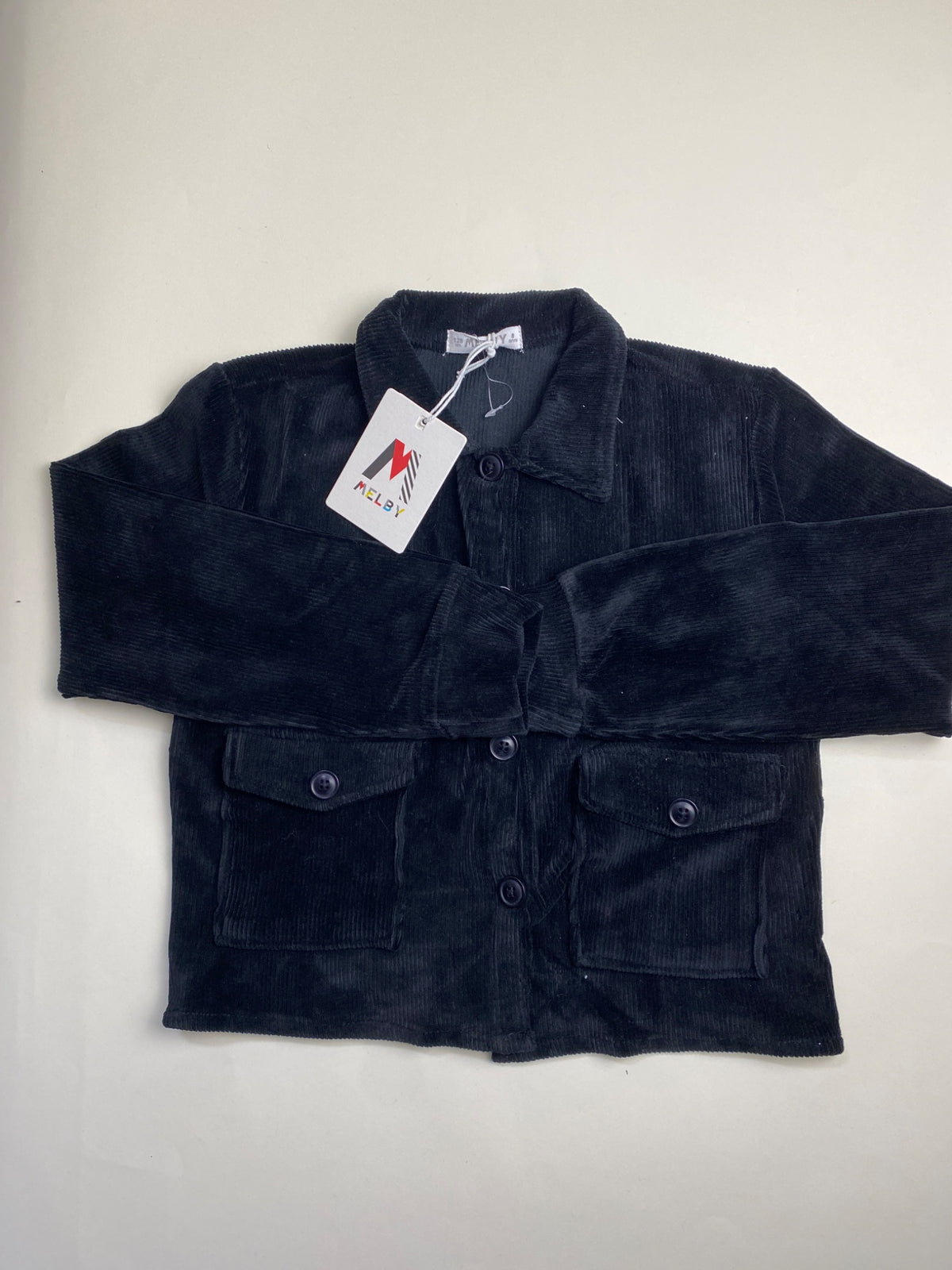 Camicia-giacca in velluto a coste nera