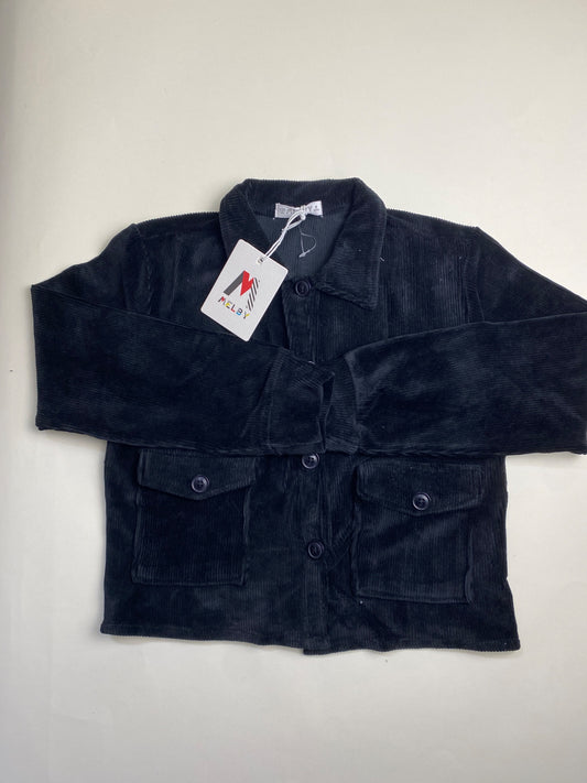 Camicia-giacca in velluto a coste nera