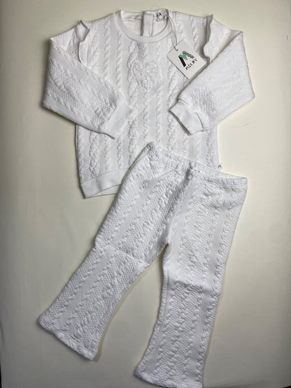 Completo Melby Bianco Trapuntato - piccolo segno di penna su pantalone (lavabile)