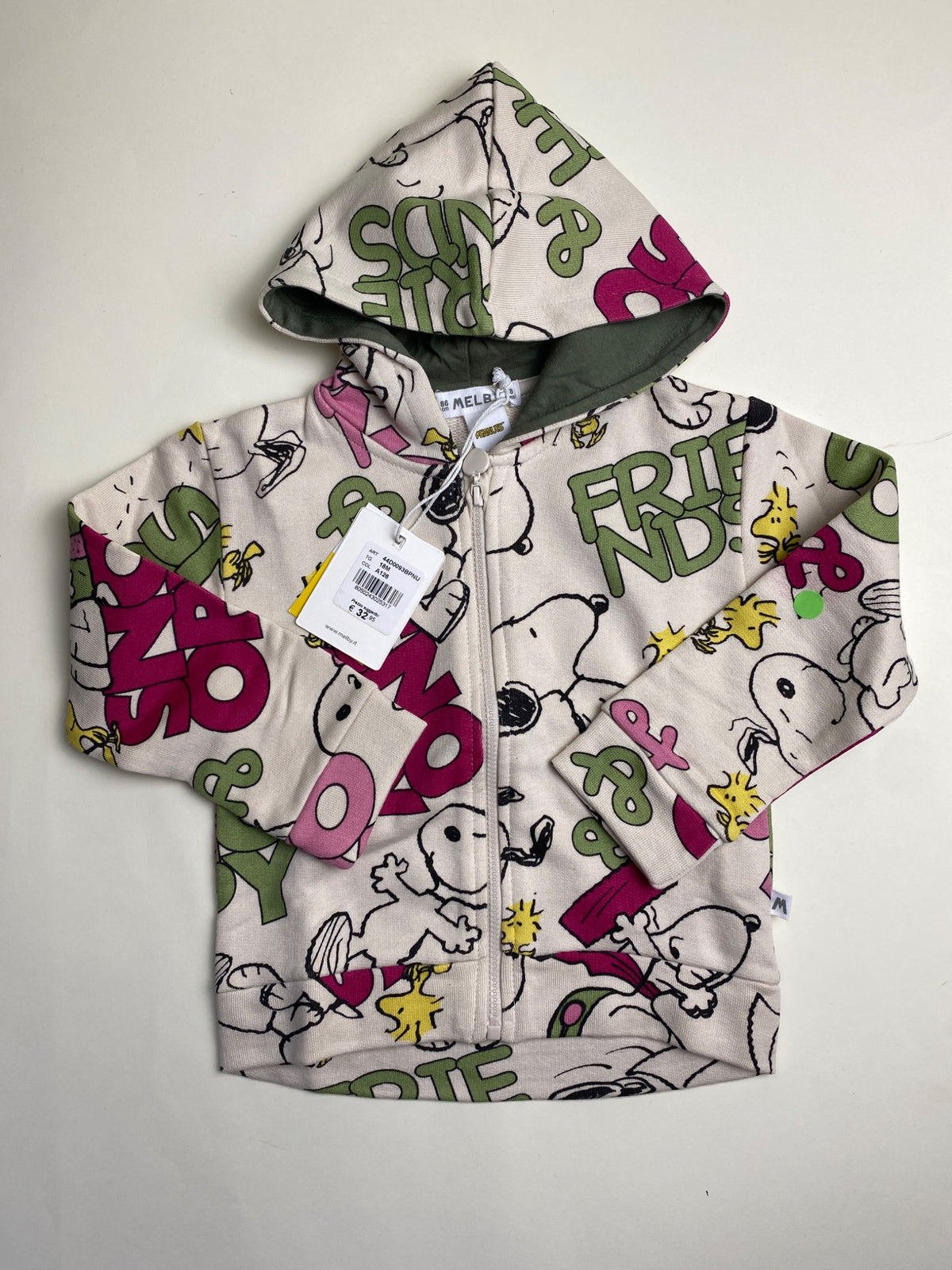 Felpa con cappuccio Snoopy e Woodstock Melby