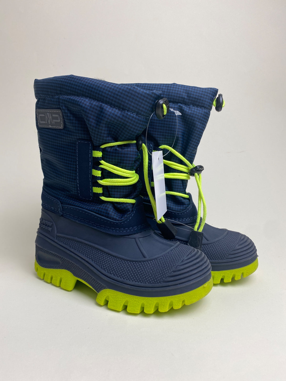 Stivali da neve CMP per bambini, blu navy e giallo neon