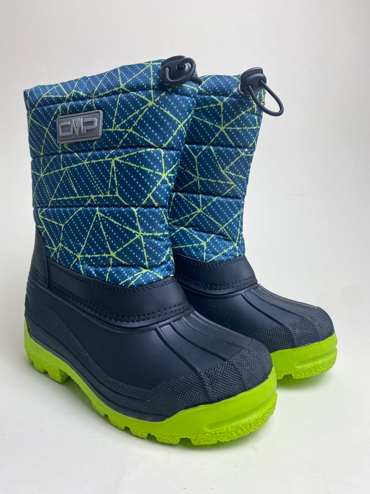 Stivali da neve CMP per bambini, blu con suola verde fluo