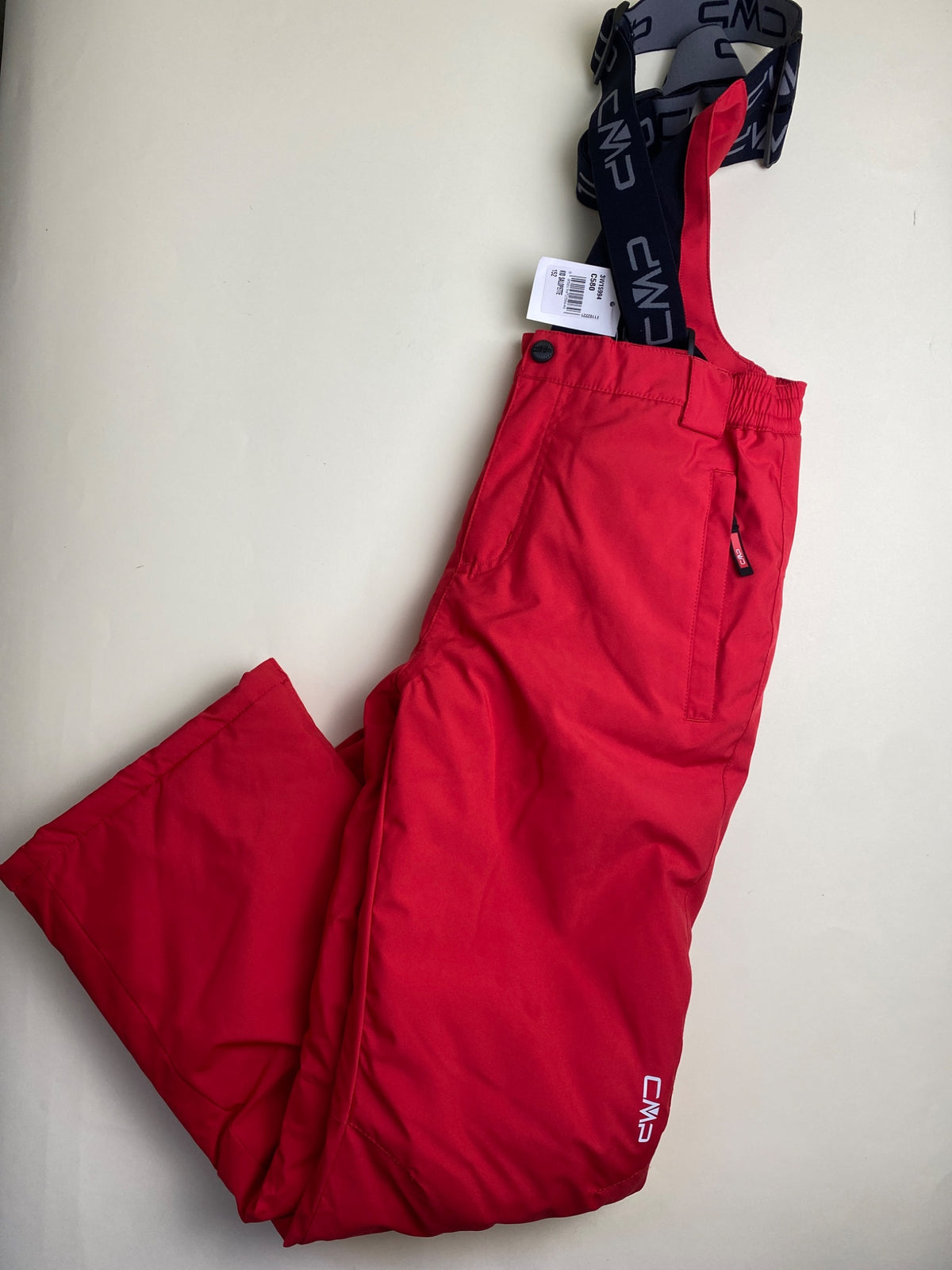 Pantaloni da sci CMP rossi con bretelle