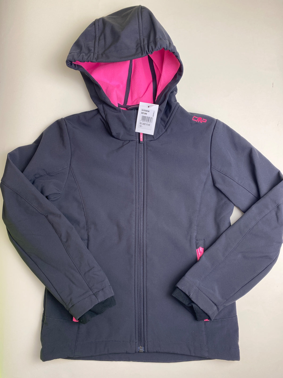 Giacca Softshell CMP con Cappuccio Grigio Antracite e Fucsia