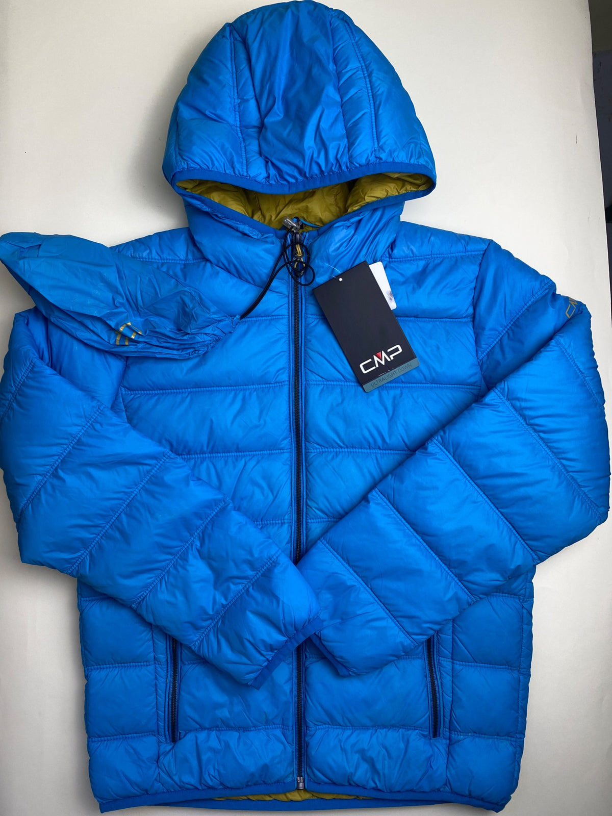 Giacca Piumino leggero  CMP con Cappuccio Blu - difetto di produzione (macchie più chiare)
