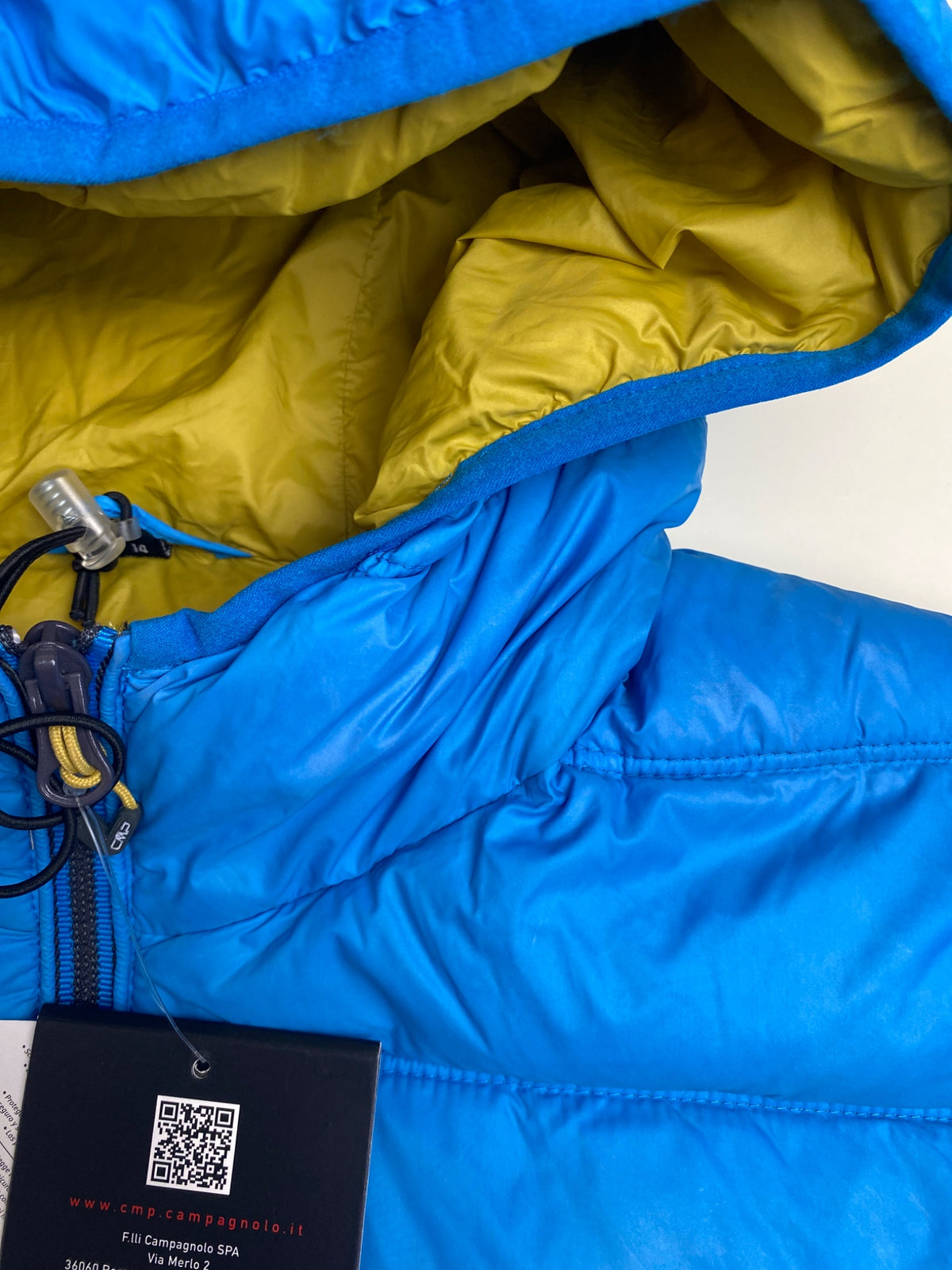 Giacca Piumino leggero  CMP con Cappuccio Blu - difetto di produzione (macchie più chiare)