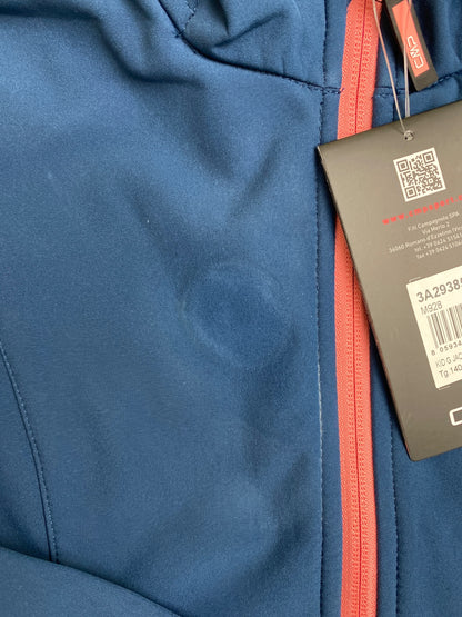 Giacca Softshell CMP con Cappuccio Blu e Dettagli Rosa - macchia davanti