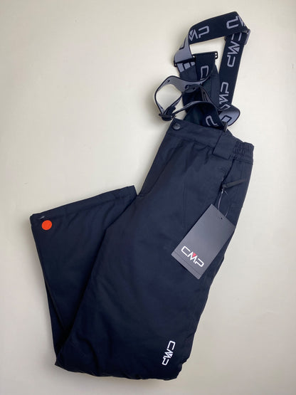 Pantaloni da Sci CMP Neri con Bretelle -piccolo taglio su fondo