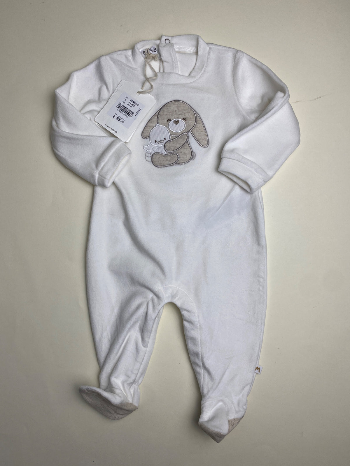 Tutina neonato bianca- piccolissima macchia su retro gamba
