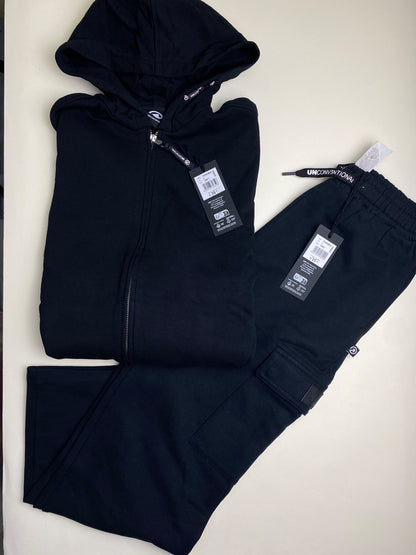 Set tuta felpa con zip e pantalone cargo - piccoli difetti di produzione. 