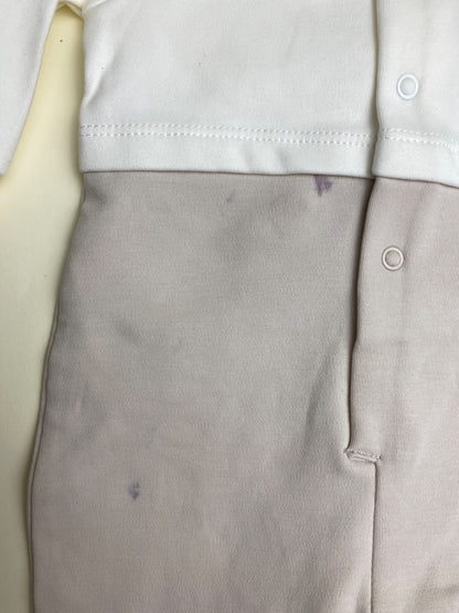 Completo tutina e bavaglino neonato - macchie di produzione dietro