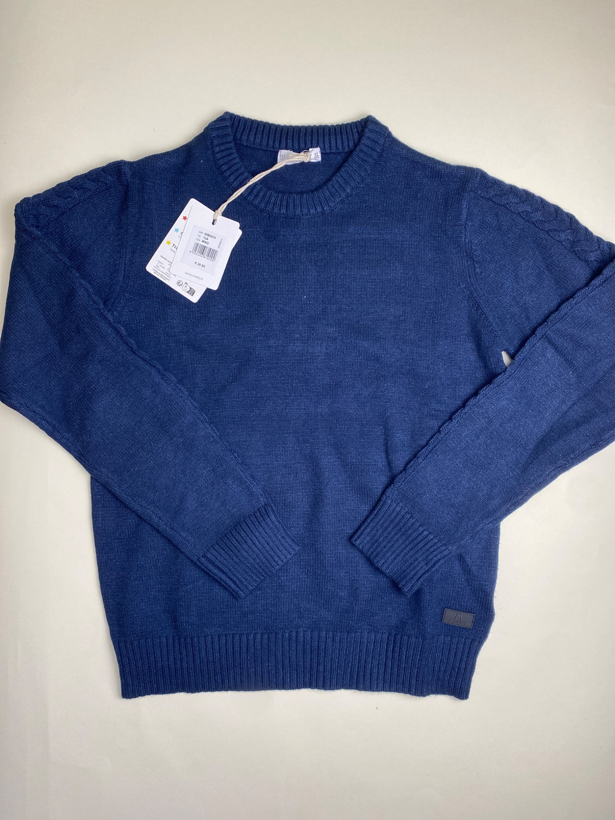 Maglione girocollo blu scuro - micro difetto