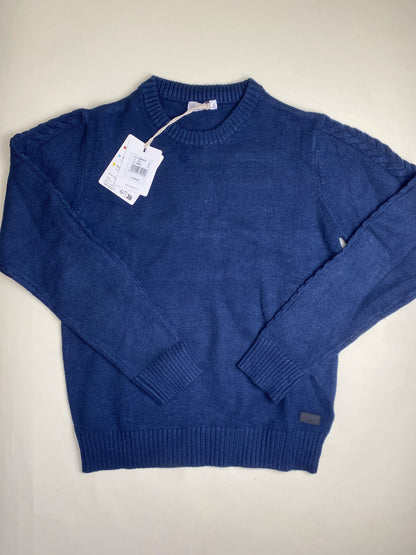 Maglione girocollo blu scuro - micro difetto