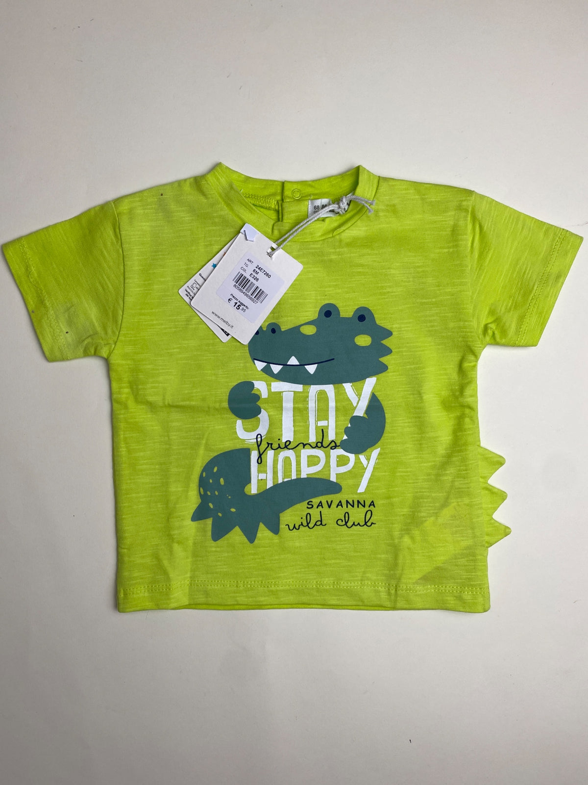 T-shirt Bambino Coccodrillo Verde Lime - piccole macchie