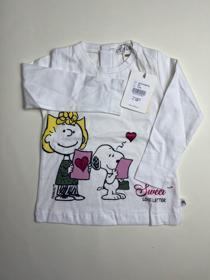 T-shirt Maniche Lunghe Bambino Peanuts Snoopy e Sally