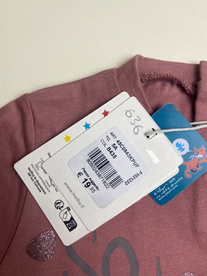 Maglietta maniche lunghe Puffo rosa per neonato