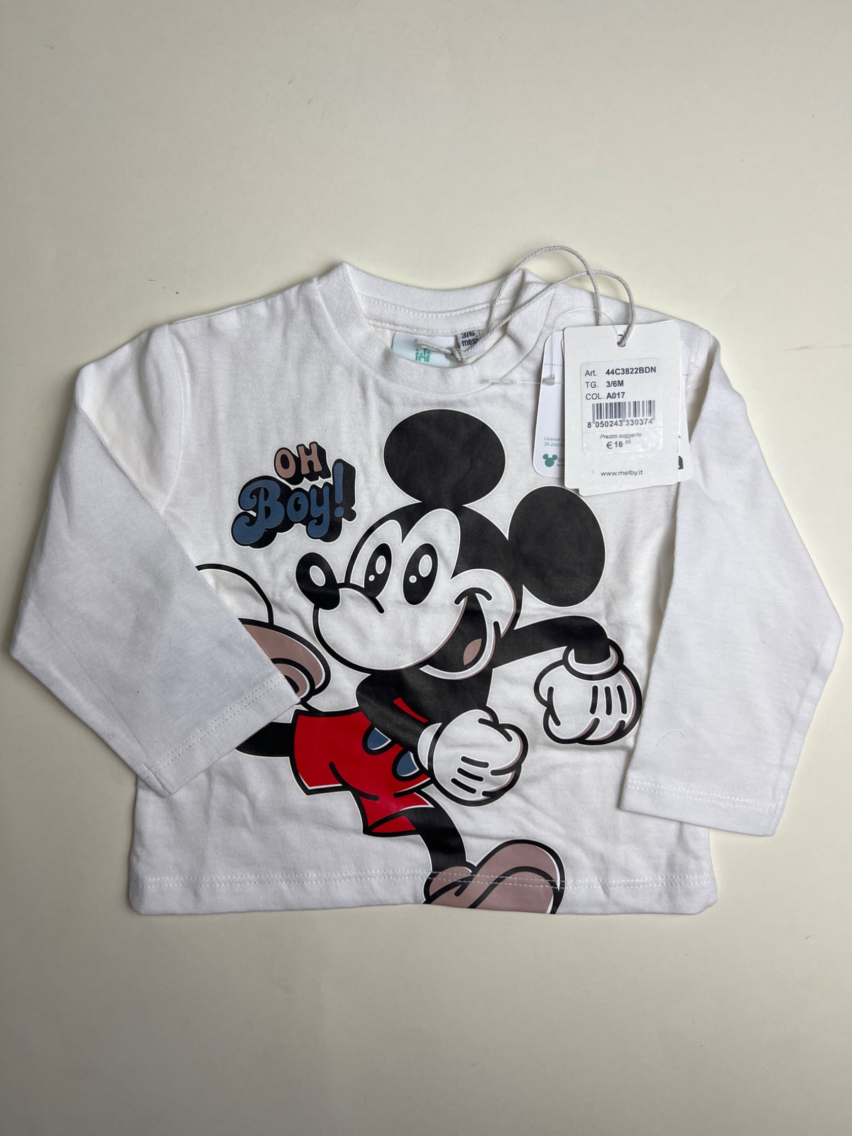T-shirt a maniche lunghe neonato Topolino