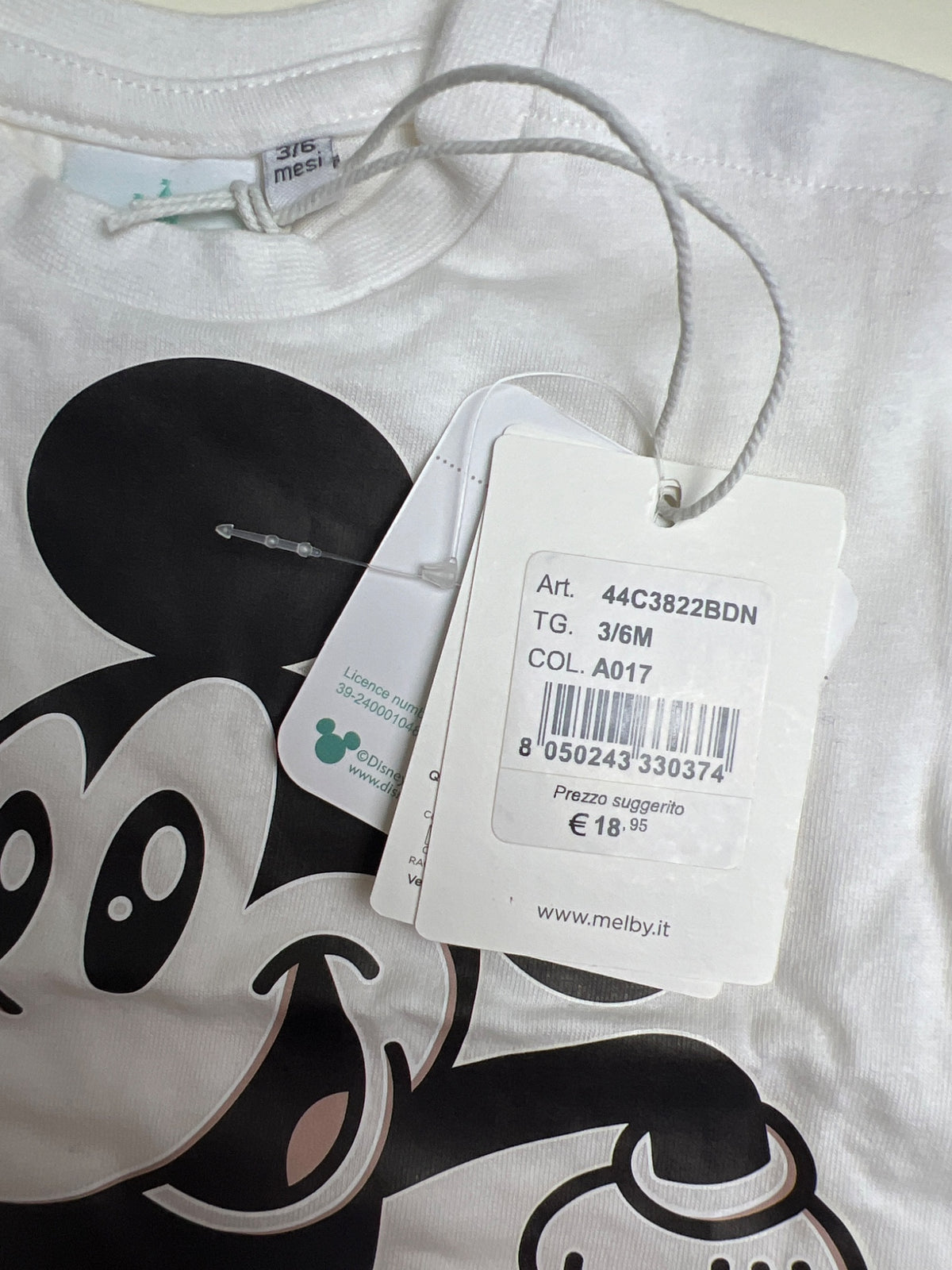 T-shirt a maniche lunghe neonato Topolino