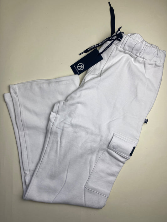 Pantaloni Cargo Felpat Bianchi - logo leggermente scucito