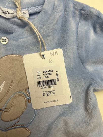 Tutina neonato Melby in ciniglia bicolore