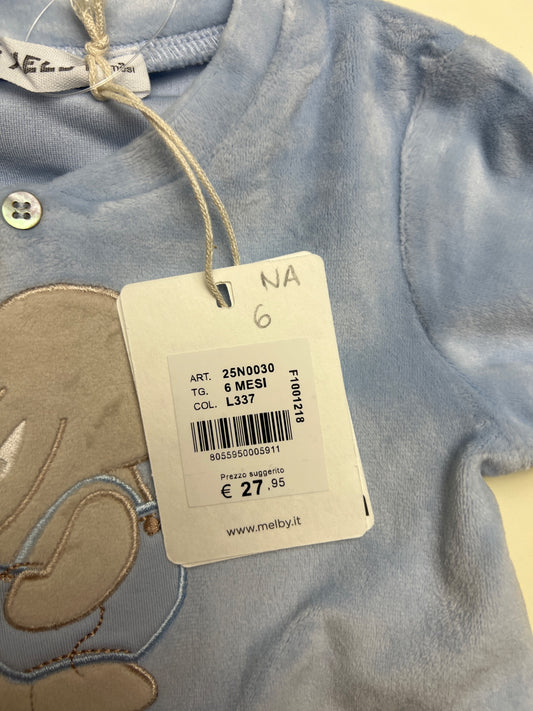 Tutina neonato Melby in ciniglia bicolore