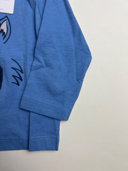 T-shirt a maniche lunghe neonato con stampa mostro