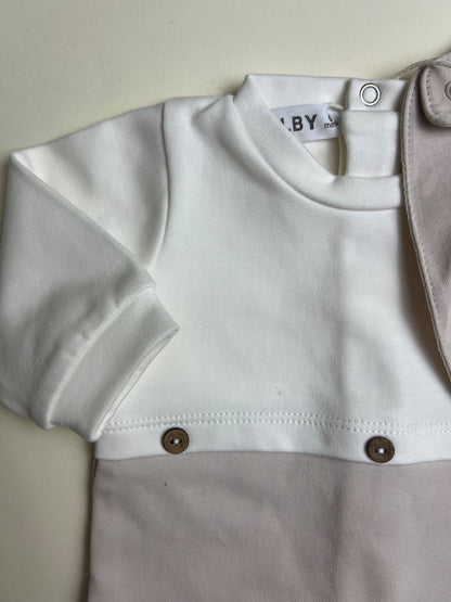 Tutina neonato con bavaglino coordinato