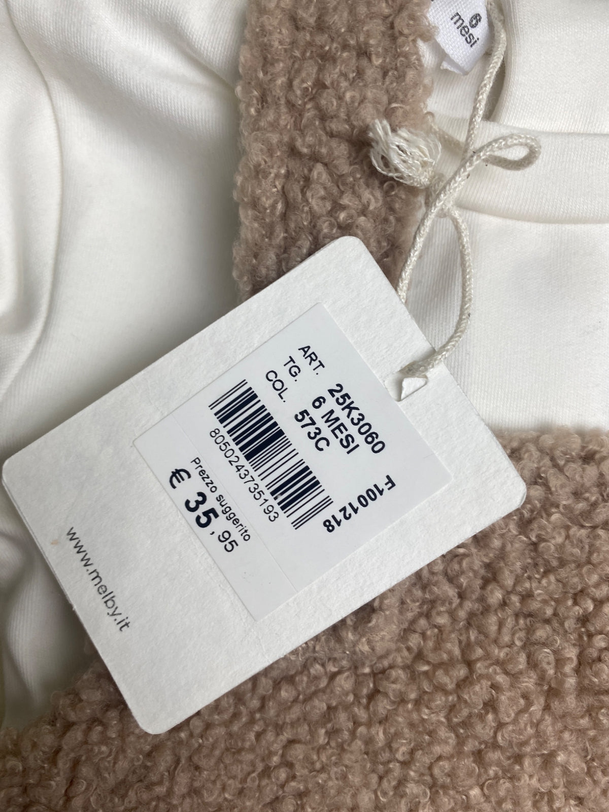 Completo Neonato Salopette in Pile Teddy con Maglia Bianca