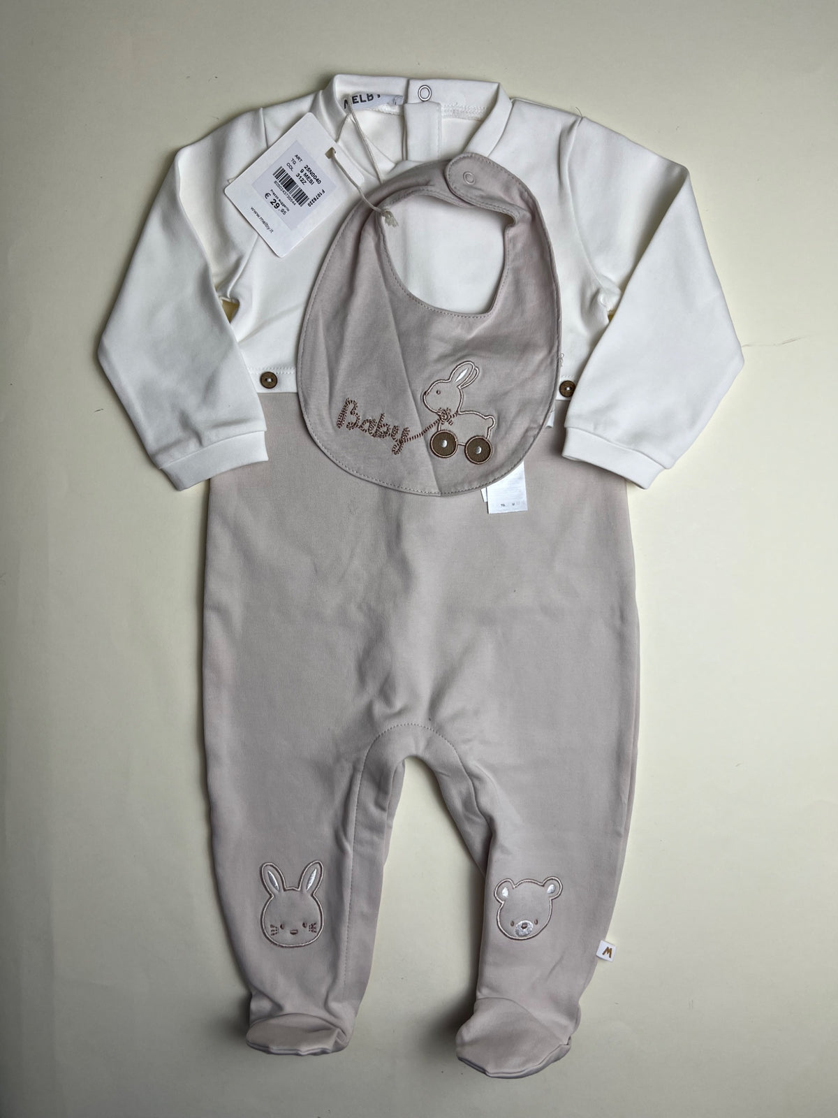 Tutina Neonato con bavaglino coordinato