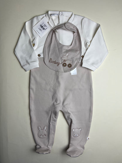 Tutina Neonato con bavaglino coordinato