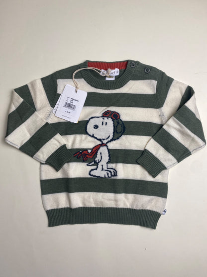 Maglione Neonato Snoopy a Righe- piccolo difetto dietro