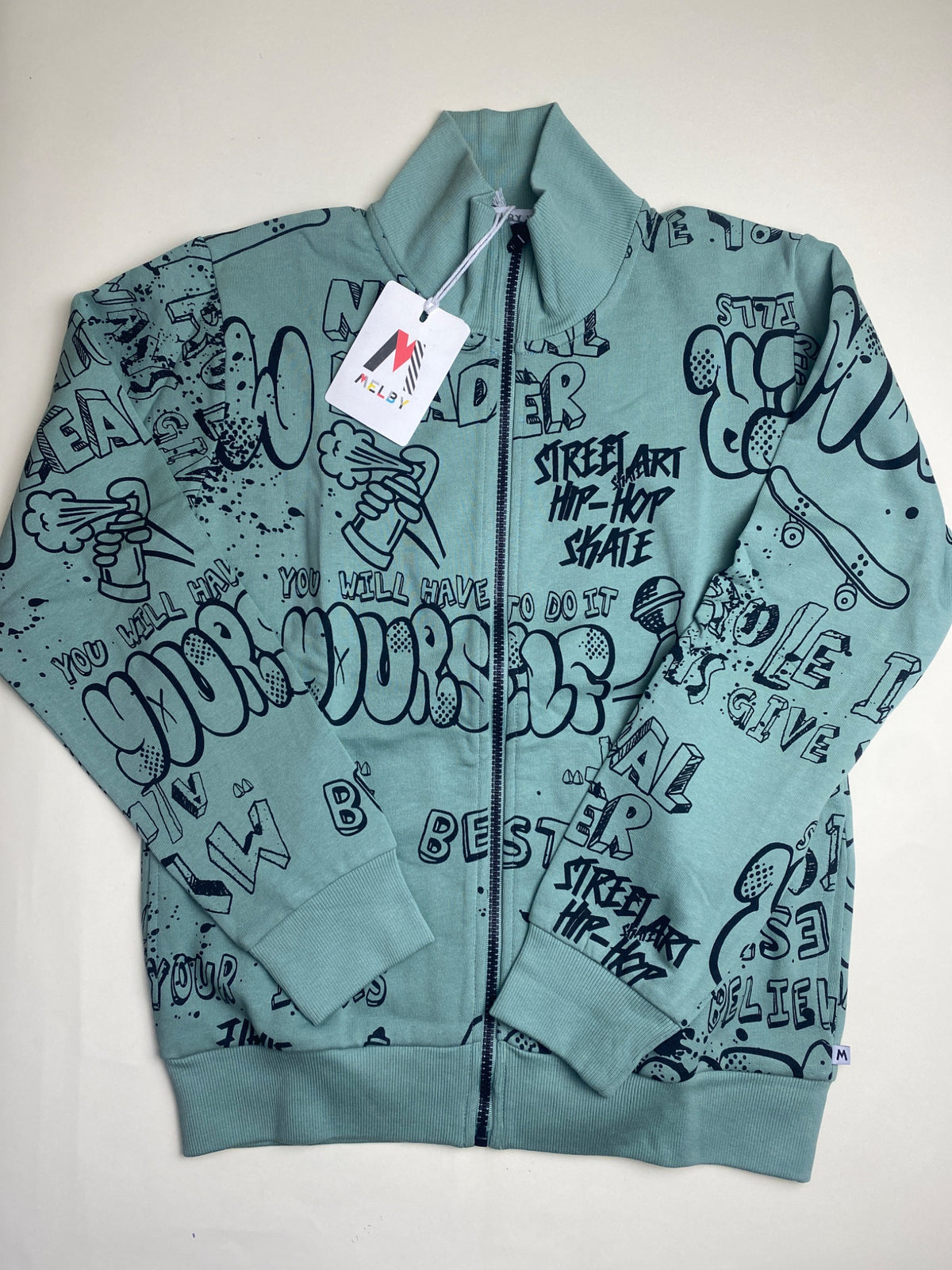 Felpa con zip Melby stampa graffiti