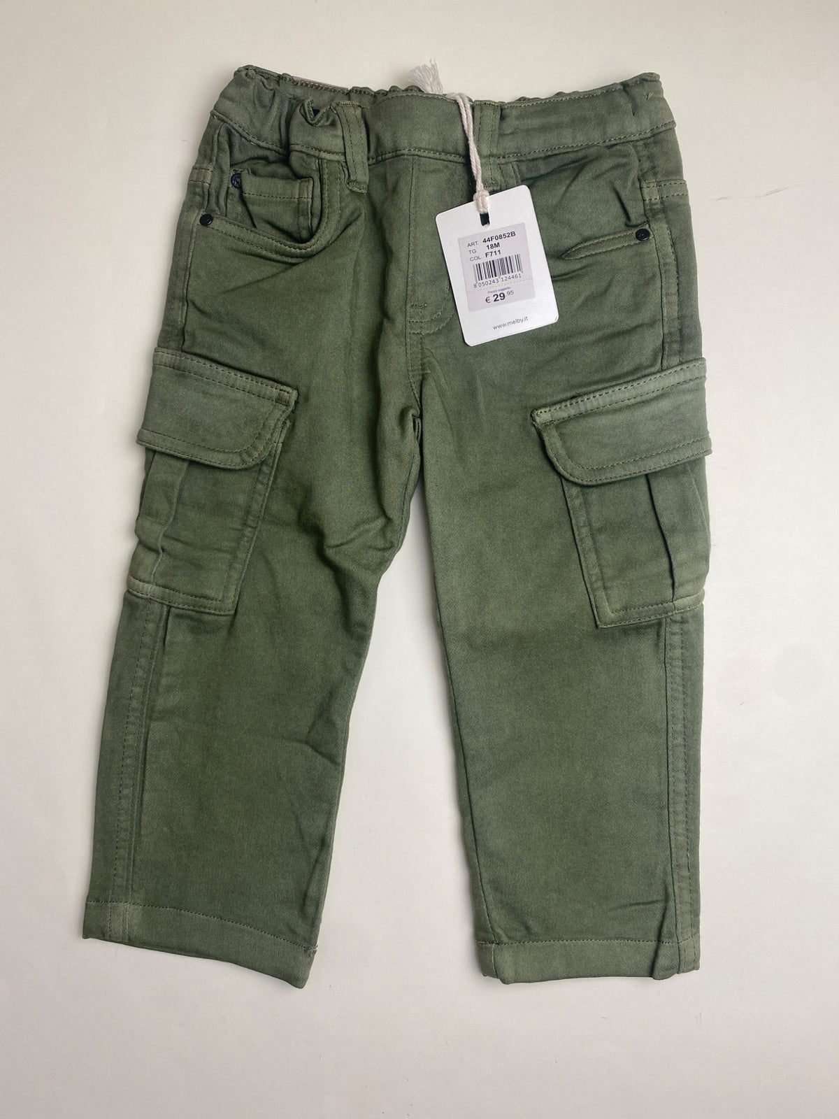 Pantaloni cargo verdi in caldo cotone