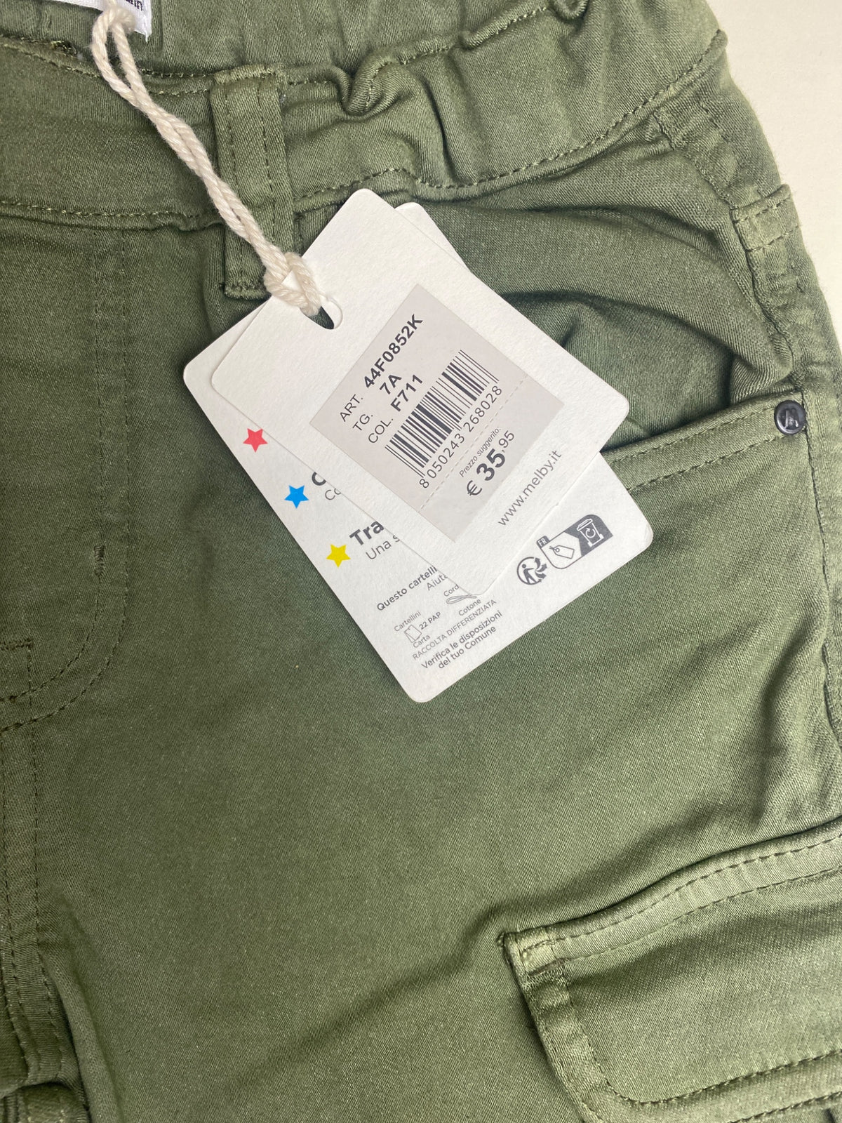 Pantaloni Cargo Verdi Melby - scolorito su gamba