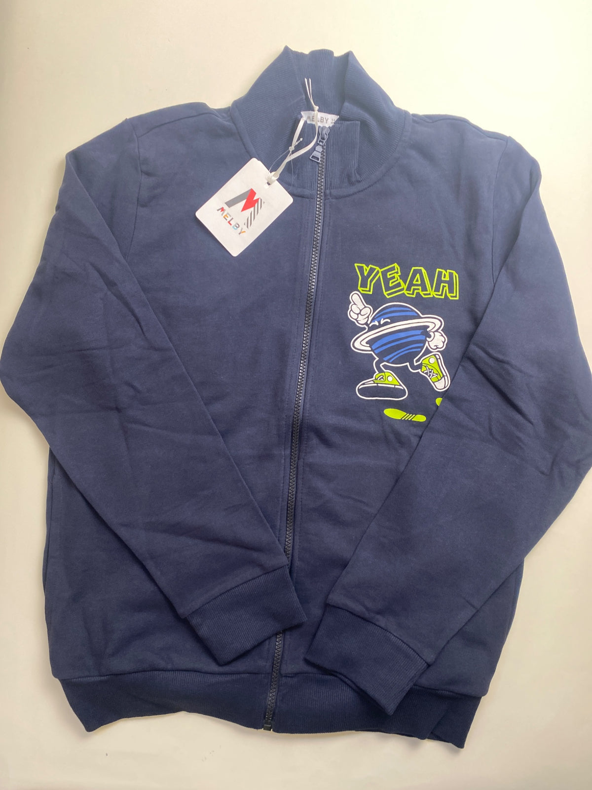 Felpa con zip e stampa 