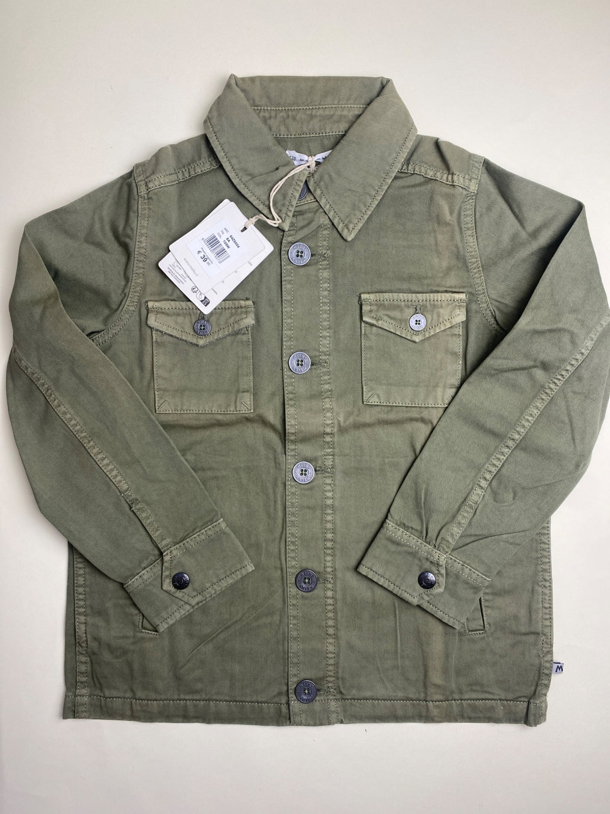 Overshirt verde militare con stampa sul Retro