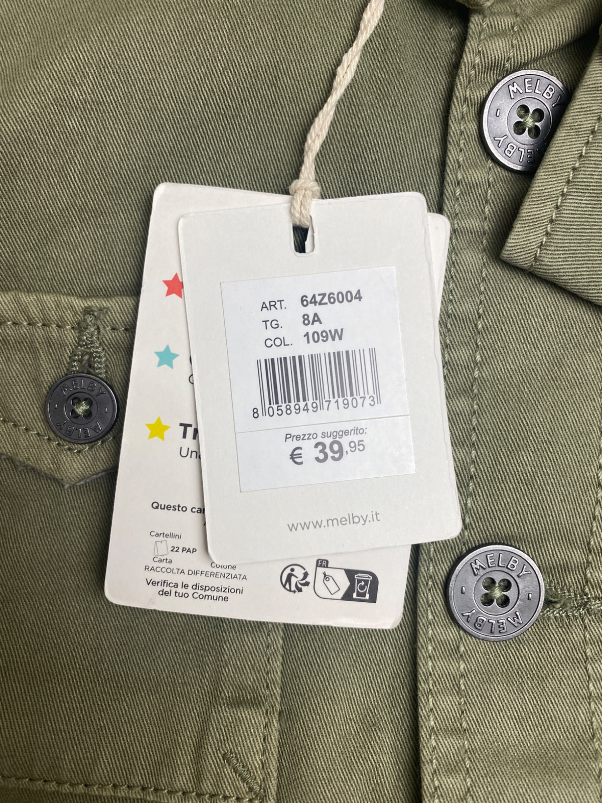 Overshirt verde militare con stampa sul Retro