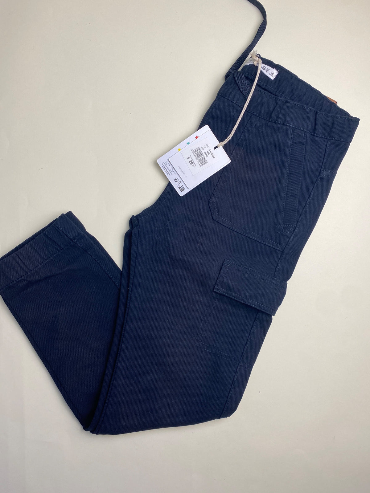 Pantaloni cargo in twill di cotone blu - scolorito sul davanti