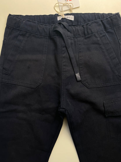 Pantaloni cargo in twill di cotone blu - scolorito sul davanti