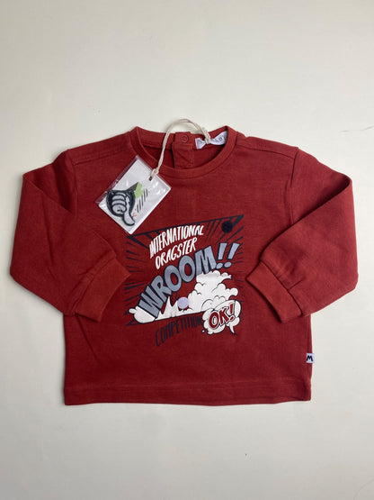 T-shirt con manica lunga stampa fumetto con applicazioni velcro