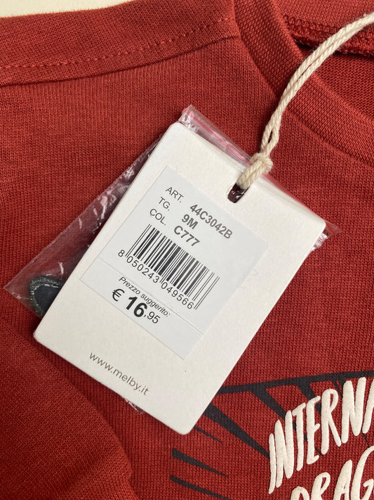 T-shirt con manica lunga stampa fumetto con applicazioni velcro