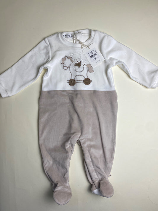 Tutina neonato Melby- piccole macchie su manica (lavabili)