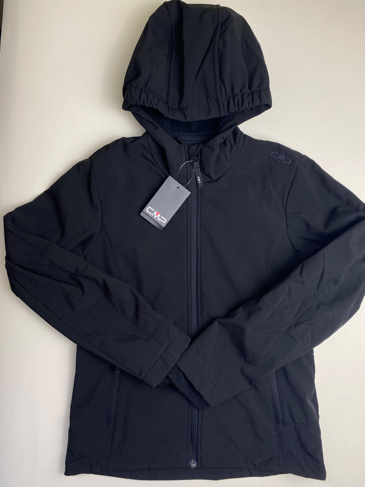 Giacca Softshell Nera con Cappuccio CMP
