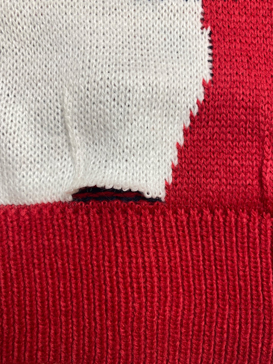 Maglione Rosso con Pupazzo di Neve e Fiocchi di Neve - difetto sul fondo (non è un buco)