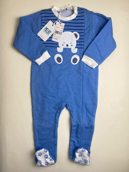 Tutina neonato Melby azzurra con orsetto - difetto capo scolorito