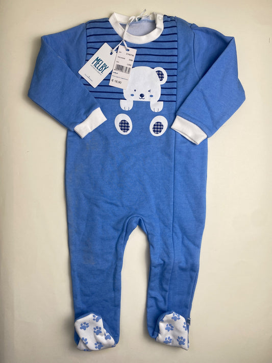 Tutina neonato Melby azzurra con orsetto - difetto capo scolorito
